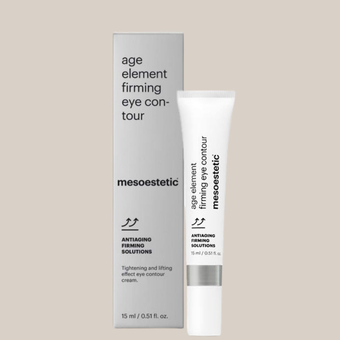 Mesoestetic Age Element Firming Eye Contour - luksuzna krema za područje oko očiju u elegantnoj bočici, idealna za učvršćivanje i revitalizaciju, smanjuje bore i tamne krugove