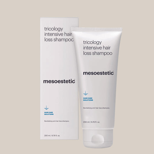 lika Mesoestetic Tricology Intensive Hair Loss Shampoo - bočica šampona za smanjenje gubitka kose, formuliran za jačanje kose, poboljšanje gustoće i revitalizaciju vlasišta